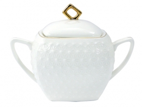 932511-А Сахарница фарфор белая 500мл квадратная (шт.)