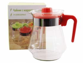 JY-1500 Чайник 1500мл стекло с пластиковой крышкой