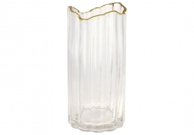 527-807 Ваза стекло Гетсби D11.5*25см с золотом