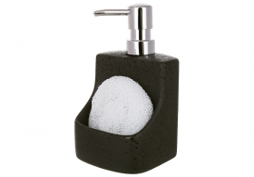 853-157 Дозатор для рідкого мила (засоби для миття посуду) 400мл з місцем для губки, чорний