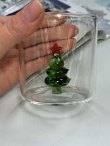 102-1176 Склянка з подвійними стінками 310мл Зелена ялинка